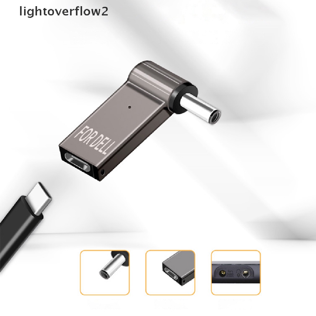 (lightoverflow2) Adapter Konektor Power DC USB Tipe-C Female Ke DC Male Untuk Laptop