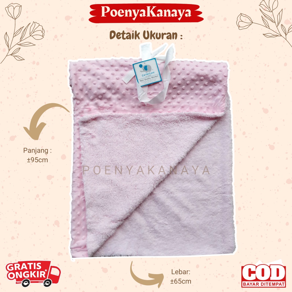 Selimut Bayi CARTER'S Fleece Minky Dot Bubble Polos AK02