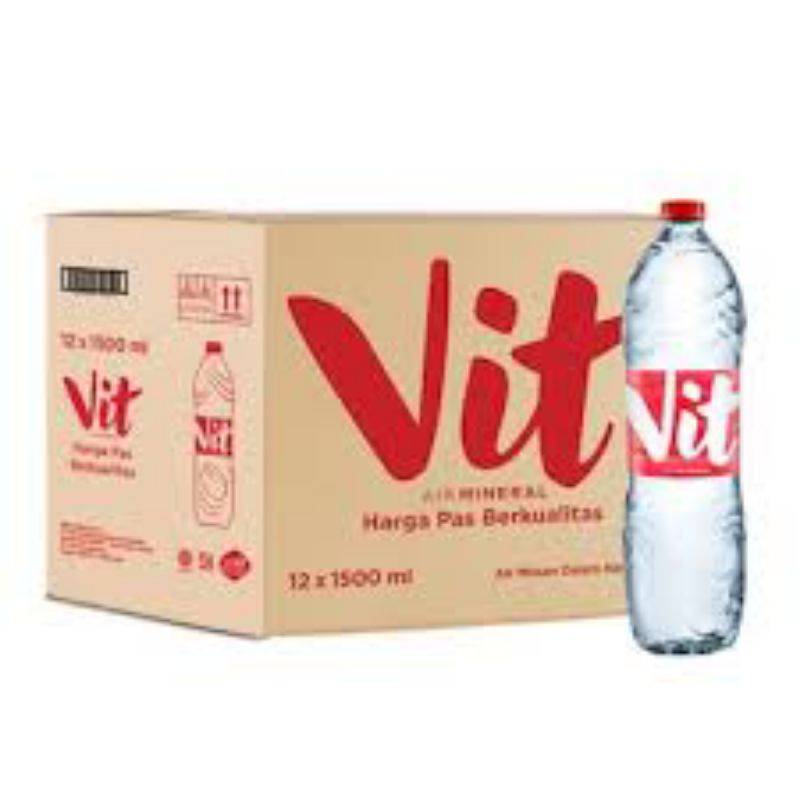 

Vit air minum mineral 1500 ml (1 pack =12botol ) GOJEK /GRAB ONLY