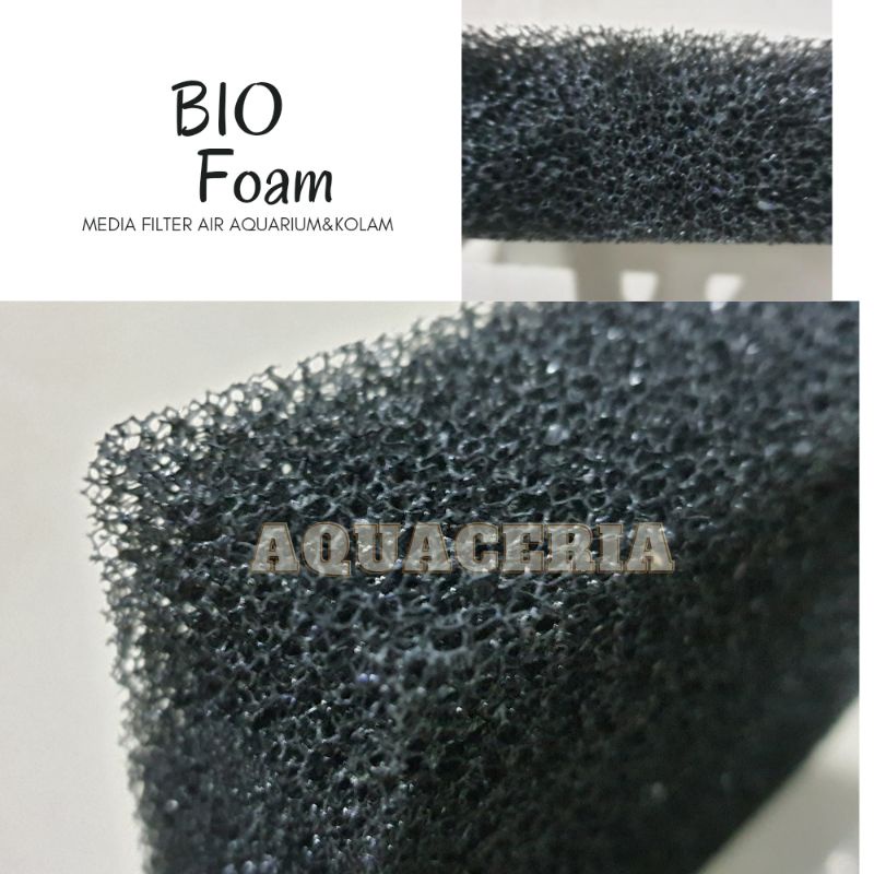 Busa media filter Aquarium kolam Biofoam(lokal) 25x10x3,5cm media saringan air bisa dibilas