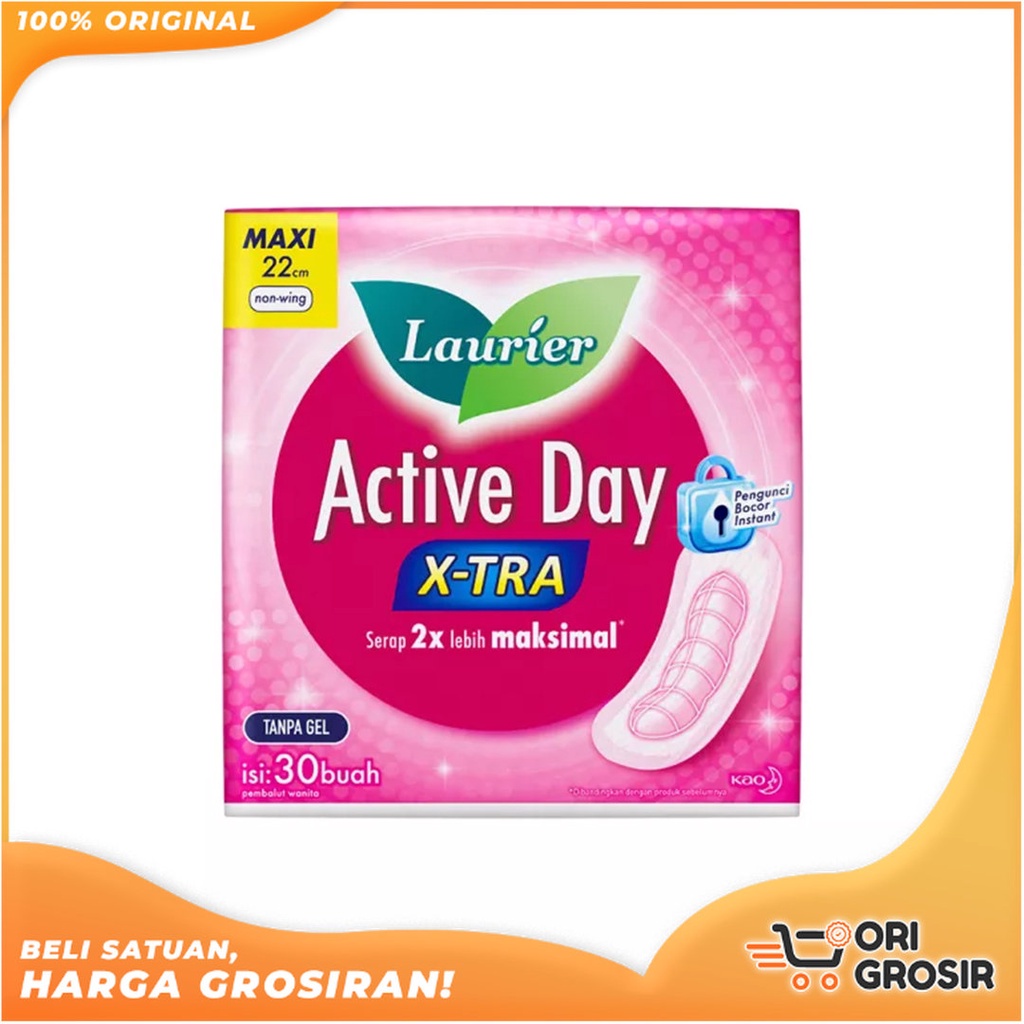 ORI GROSIR l LAURIER Active Day Super Maxi Non | Wing Active Day Pembalut | Laurier Pembalut Siang