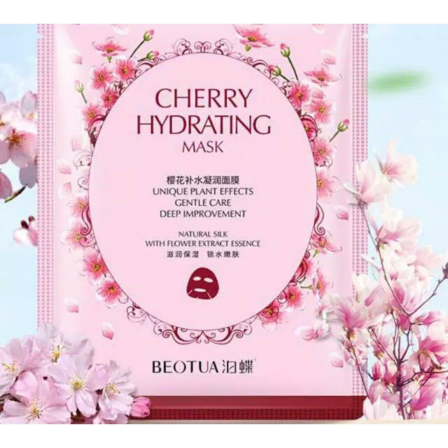 Masker Wajah BEOTUA Cherry Hydrating Mask Rumah Cantik 354 Sheet Mask Wajah Yang Mencerahkan Melembutkan Dan Melembabkan Kulit Wajah