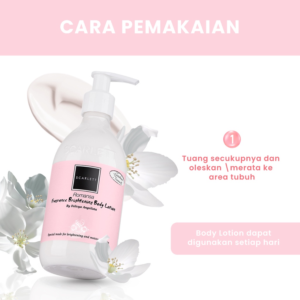 ORIGINAL Scarlett Whitening Body Lotion Romansa GIRLSNEED77 MEDAN BEAUTY Cosmetics SKIN CARE Kosmetik Kecantikan