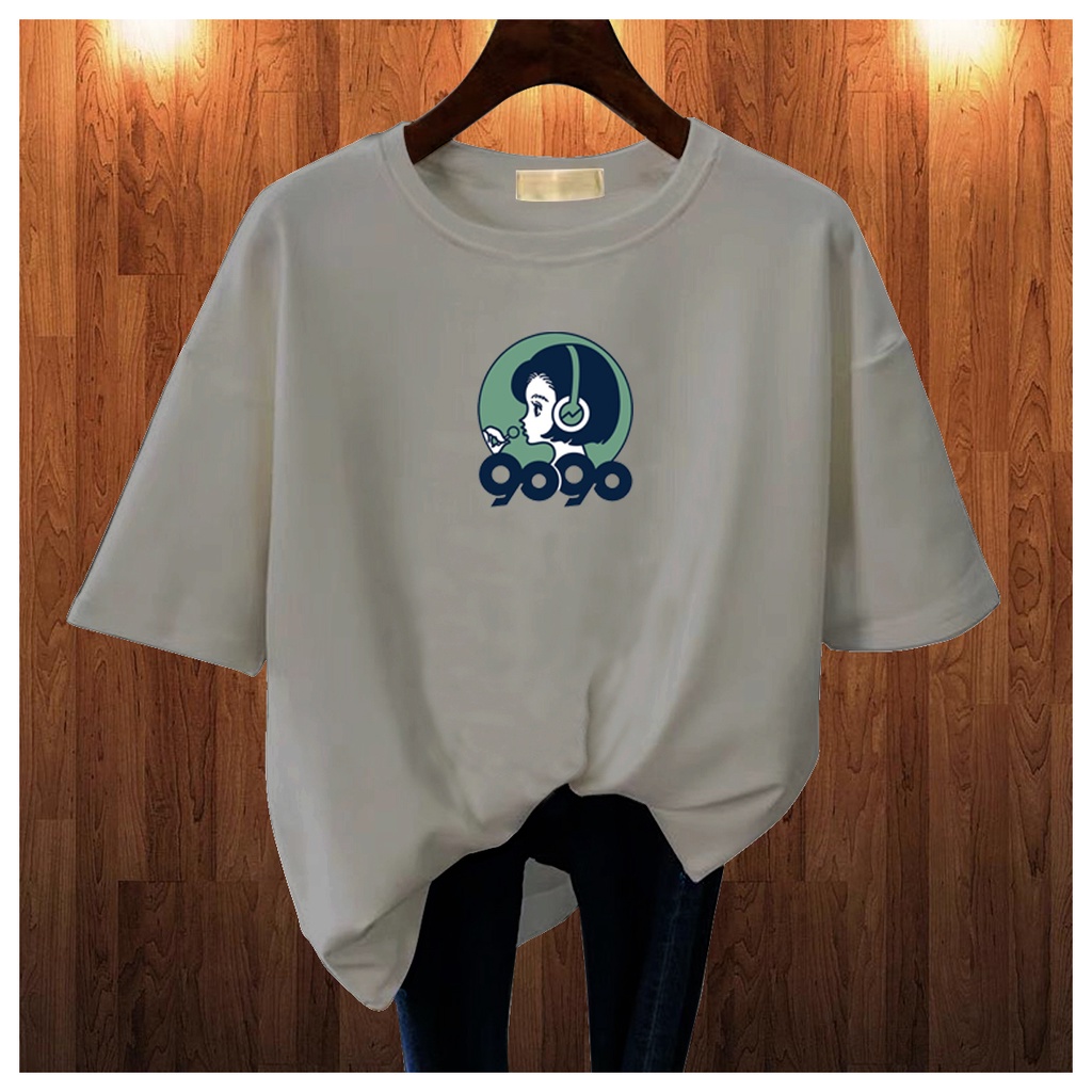 CALVIERO SHOP - BAJU KAOS ATASAN WANITA PRINT GIRL VINTAGE 90 LOGO GALAXY PRINT