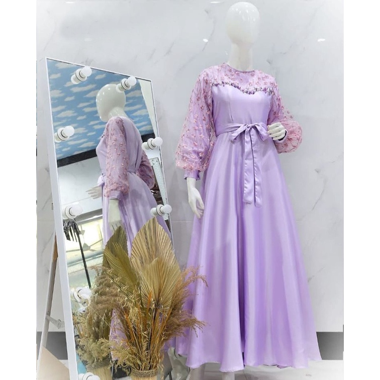 O2 Fashion / Mila dress tersedia ukuran M L XL dan XXL  dress model terbaru dress pesta dress cantik FASHION MUSLIM