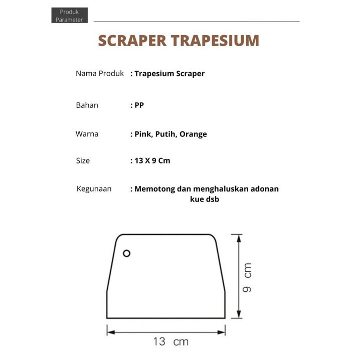 Scraper Pemotong Adonan Kue Pisau Plastik