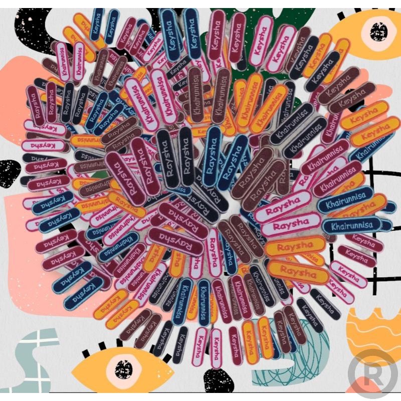 

NAMA DADA OVAL/NAMETAG BORDIR Bordir Nama Custom