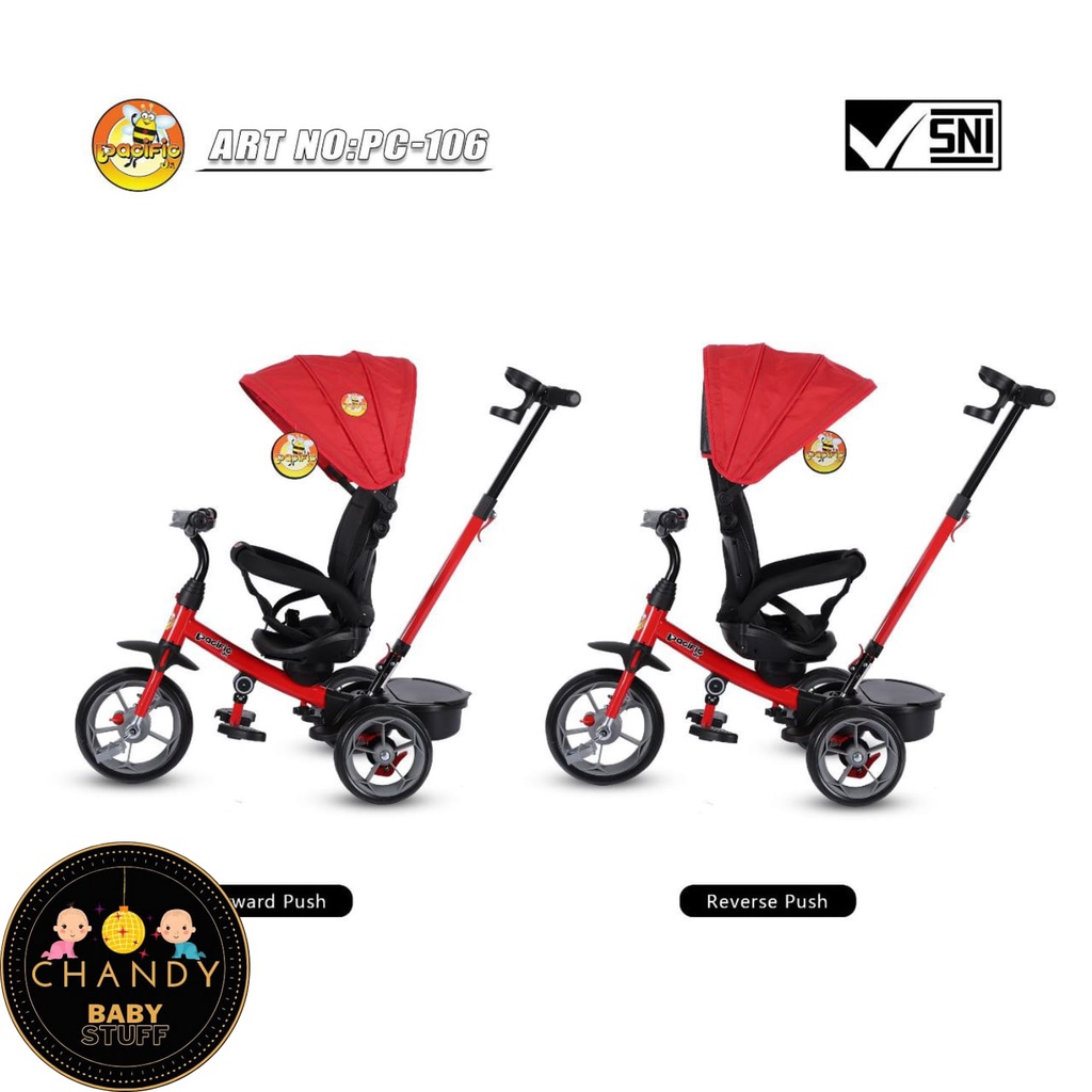 SEPEDA ANAK RODA TIGA PASIFIC PC 106 ( KURSI BISA DIPUTAR &amp; REBAHAN )