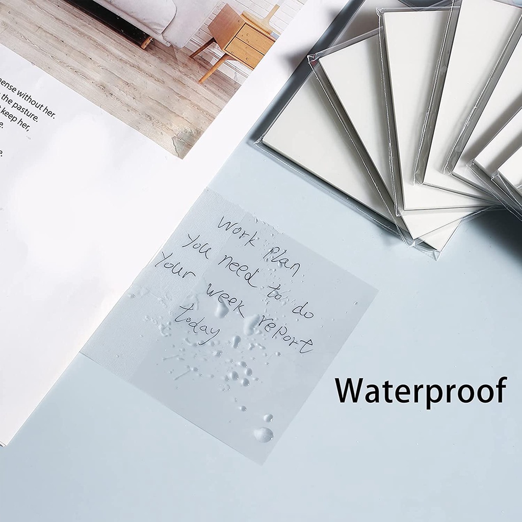 Sticky Notes Transparan 50 lembar anti Air tahan air / Transparent Sticky notes untuk sekolah kantor / memo bening tempel