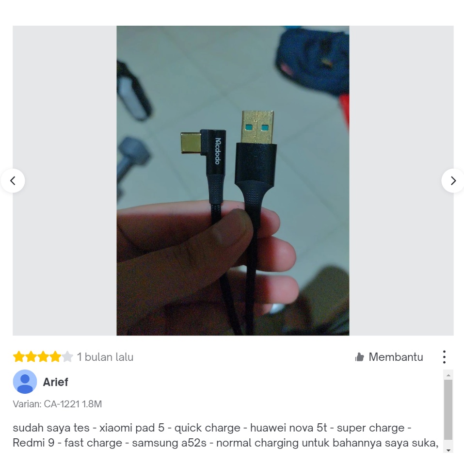 MCDODO CA122 Kabel Siku Type C Turbo Vooc Super Charge 6A Oppo Realme Samsung Huawei