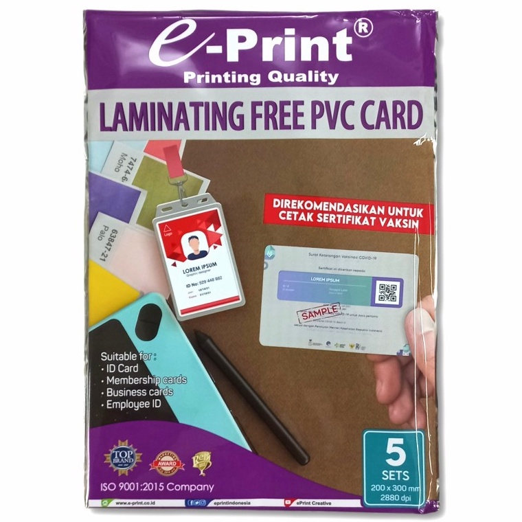 

Kertas Foto E-Print PVC Laminating Card