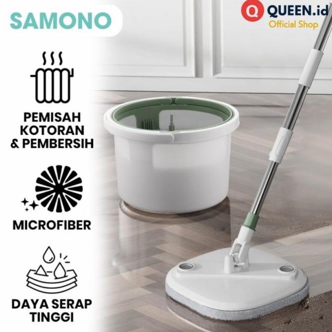 Samono Scm014 Alat Pel Lantai Microfiber Ember Super Mop Tongkat Kain Hertionogo