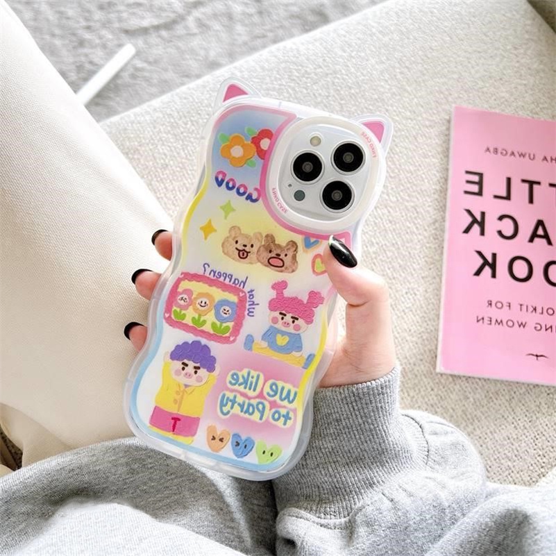 Soft Case Silikon Motif Kartun Graffiti Monster Untuk iPhone 14 13 12 11 Pro Max X Xr Xs Max 8 7 6 6s Plus