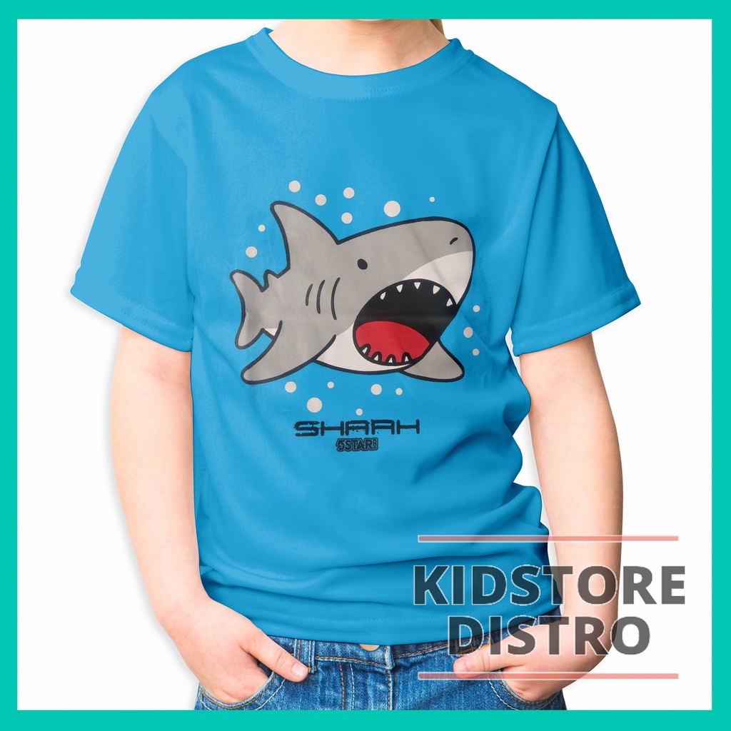 Baju Kaos Anak Laki Laki Perempuan Karakter Shark Lucu Terbaru Distro