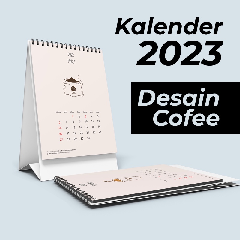 KALENDER MEJA AESTHETIC COFEE TAHUN 2024