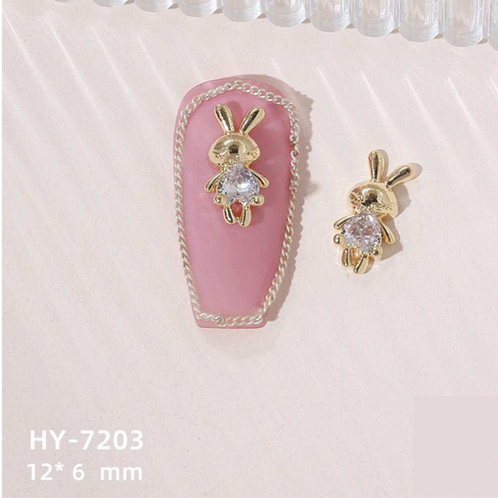 Mxbeauty Dekorasi Nail Art 3D Pesona Kuku Lucu Tahun Baru Zirkon Nail Art Kuku Rhinestones