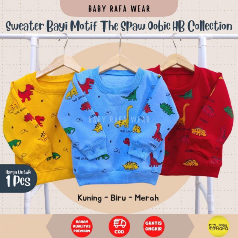 [rumahbayipdg] Sweater bayi &amp; anak 0-12 Mont bahan fleece hangat motif THE SPAW OOBIC