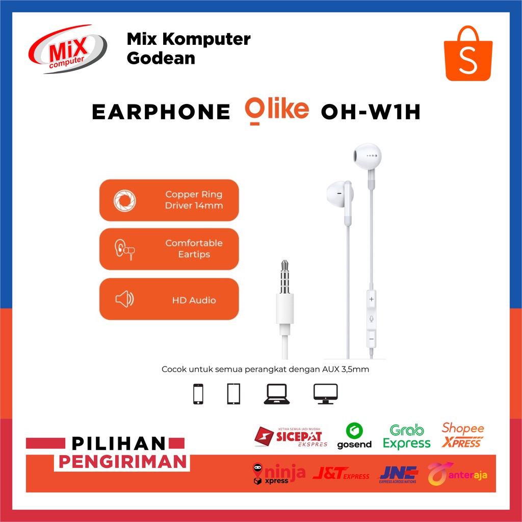 Earphone Olike OH-W1H Wired Headset HD Audio