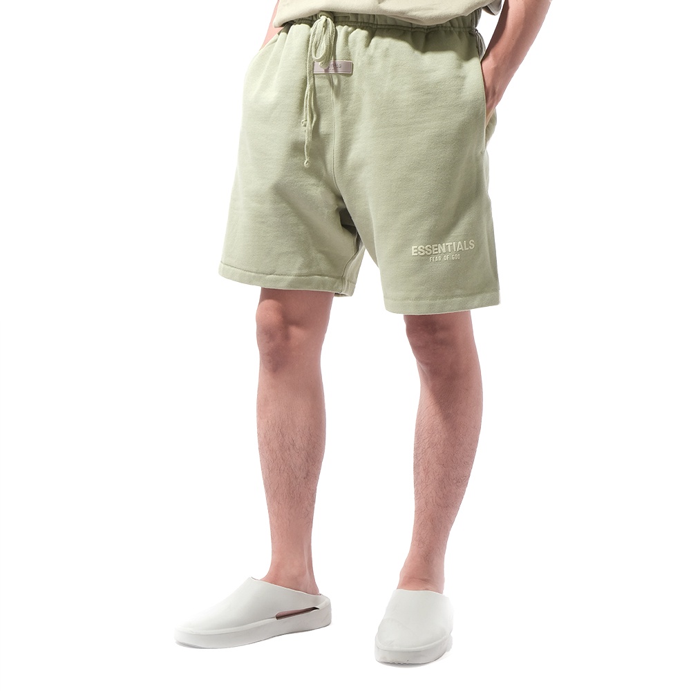 FOG Essentials Bottom Velvet Text Shorts Green