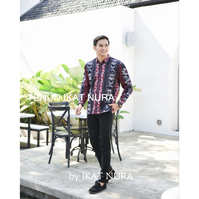 Couple Tenun Set Naura Brokat dan kemeja Full Tenun