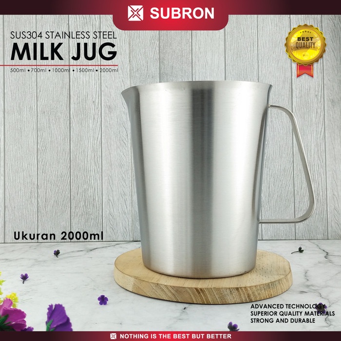 SUBRON Milk Jug sus 304 Pitcher 2000ML Stainless Gelas Ukur Takar
