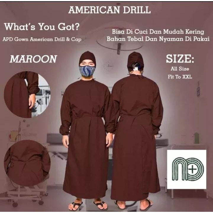 Gown Apd Surgical / Seragam Medis Bahan American Drill