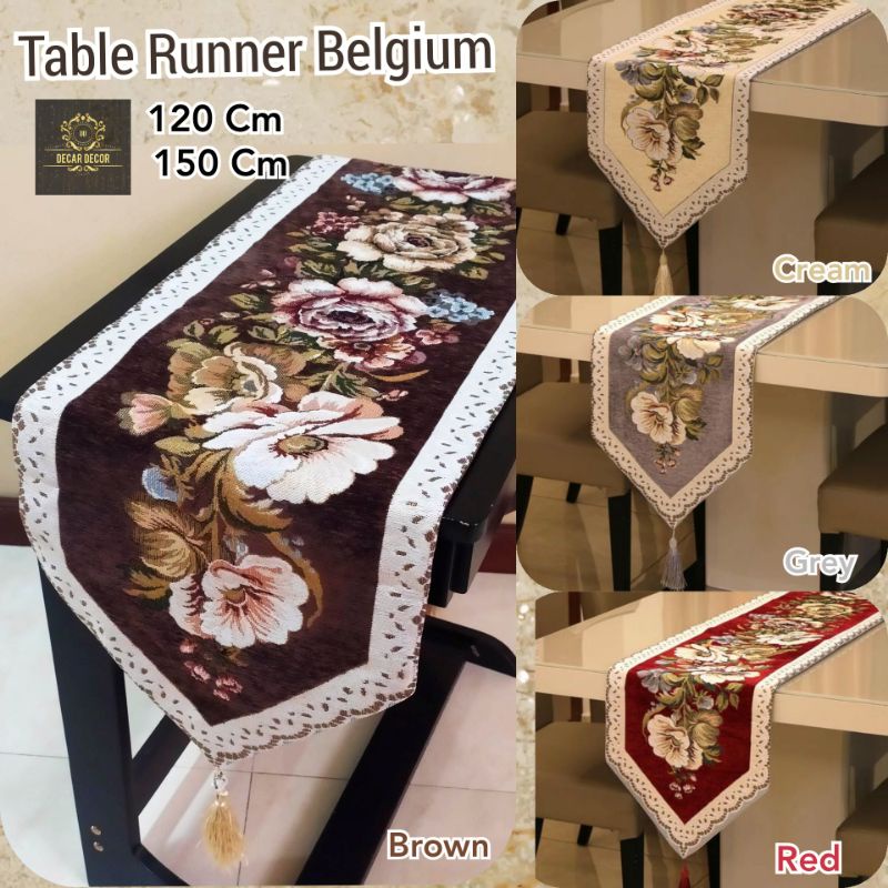 Jual Table Bed Runner Taplak Meja Panjang Belgi Shabby Chic Turki Mewah ...