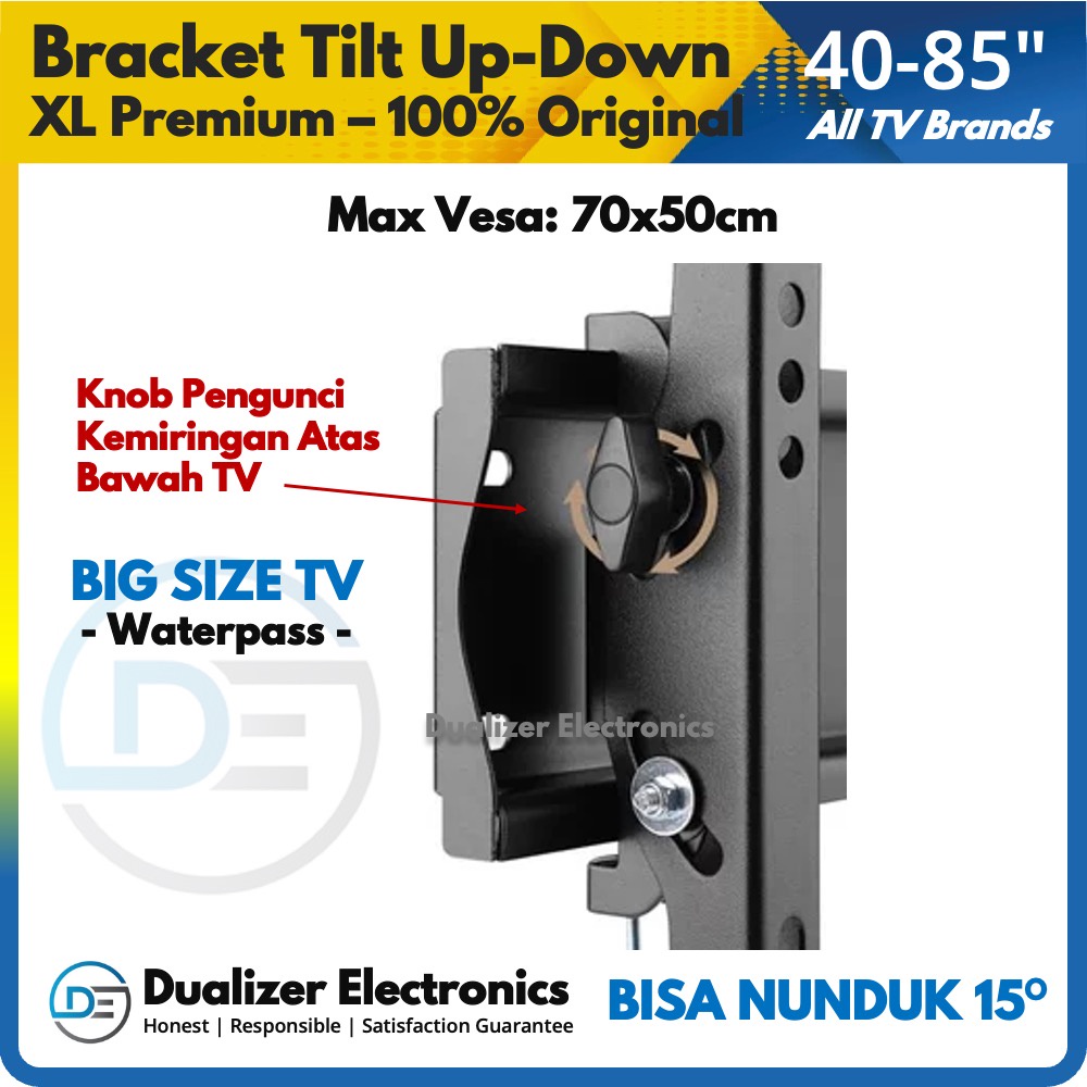 Bracket TV Plasma Curved UHD 4K-8K 80 75 70 65 60 55 50 Inch Universal Tilt Up-Down Heavy Duty BIG SIZE TV