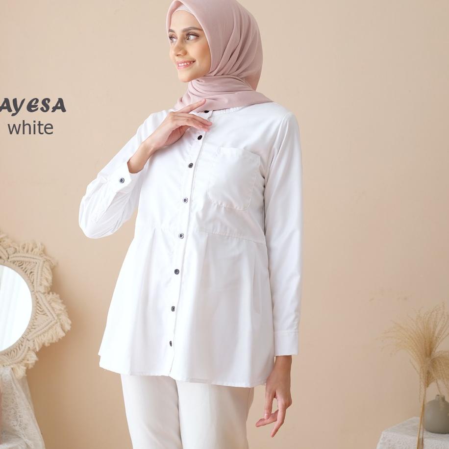 API.22Oc22ᴬ ‣ - M, L, XL, XXL - ORIGINAL Ayesa Top SKU ke 1 - Pakaian Kemeja Kerja Wanita by Hijab M