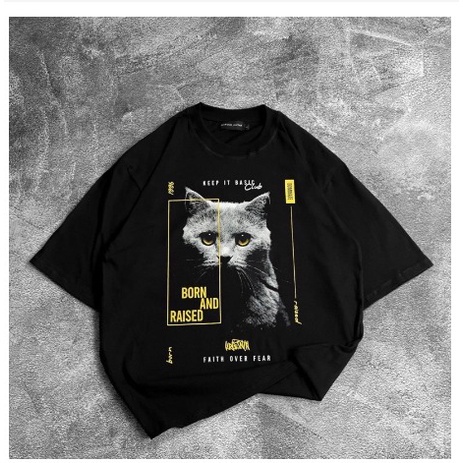 MakeGrosir - KAOS OVERSIZE BLACK CAT