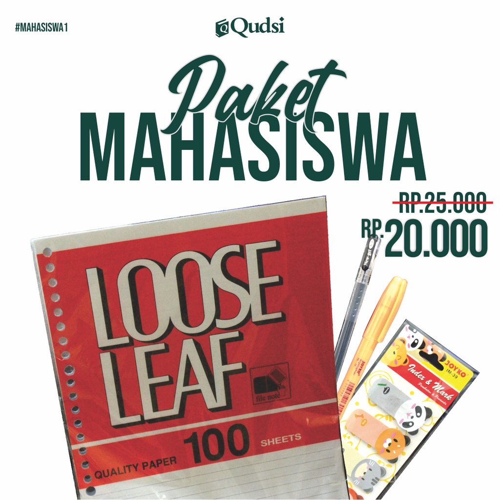 

PAKET MAHASISWA ATK #1 ( ISI BINDER 100, BOLPOINT GEL, HIGHLIGHTER, LABEL)