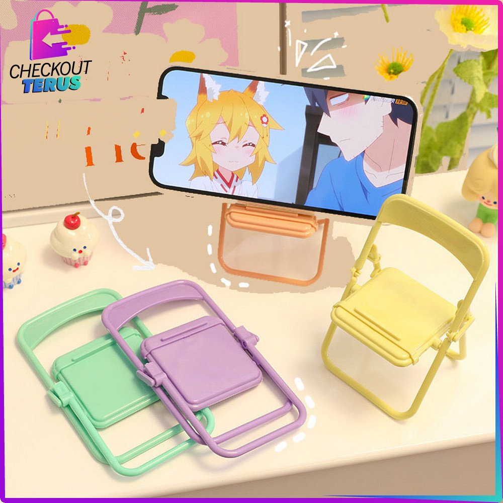 CT C728 Stand Holder Bentuk Kursi Warna Macaron Dudukan Multifungsi Tatakan Handphone Untuk Dekorasi Meja