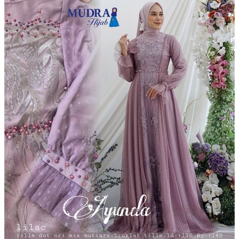 AYUNDA DRESS BRUKAT GAMIS PESTA ORI BY MUDRA HIJAB