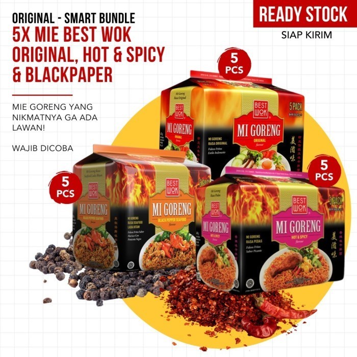 

PROMO Best Wok Original, Hot&Spicy, Blackpepper ( @ 5 pcs) - Smart bundle