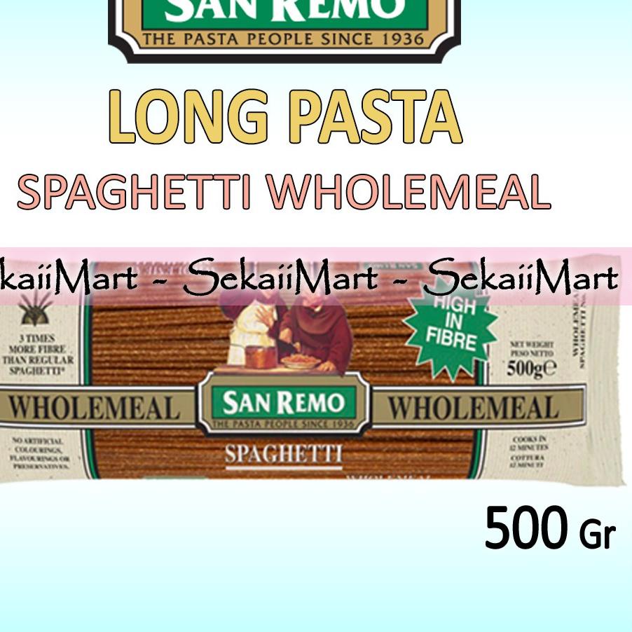 

BAYAR DITEMPAT✔️SAN REMO WholeMeal 130 Pasta High Fibre 500g - SANREMO Whole Meal Spaghetti Gandum Tinggi Serat|SQ4
