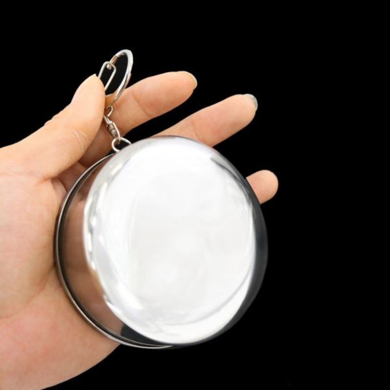 MH80GELAS LIPAT FOLDED CUP 140ML GANTUNG KUNCI STAINLESS/GANTUNGAN KUNCI GELAS LIPAT STAINLESS STEEL CAMPING FOLDED CUP/GELAS TARIK CUP SERBAGUNA