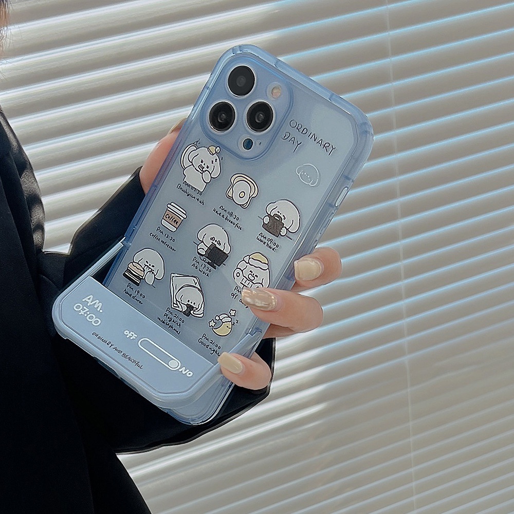 Case Holder Transparan Motif Kartun Anjing Lucu Untuk Iphone 7 8 PLUS X XR XS 11 12 13 14 PRO MAX SE