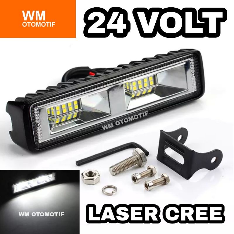 Lampu Tembak Sorot 24 Volt LED CWL 16 Mata BESI BAR CREE Truk Bus Canter Tronton Tractor Depan Utama Lurus Worklight Laser Offroad Truck Bis Fuso Bar Cree LightBar Work Light Motor Mobil Excavator Putih Waterproof Panjang Alluminium Pabrik Alat Berat