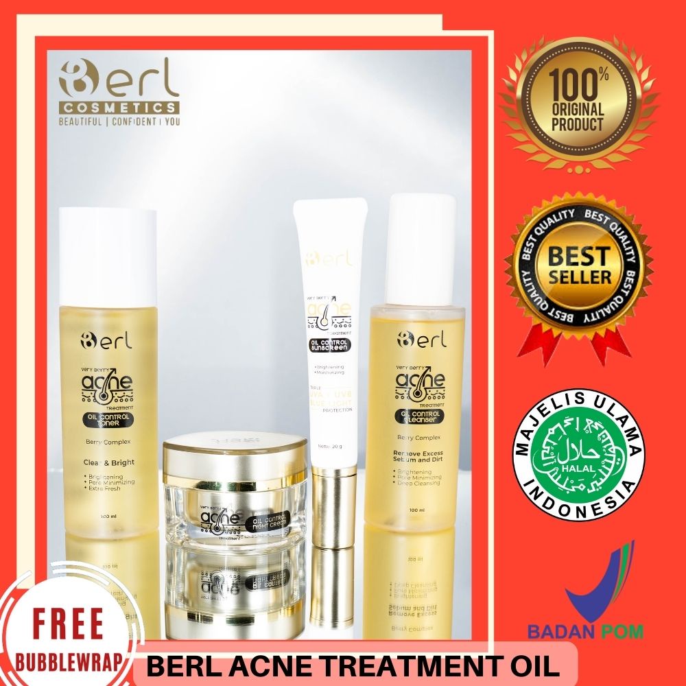 B Erl Acne Series Very Berry Treatment | Acnes Treatment Cleanser, Toner, Sunscreen, Night Cream, Pa
