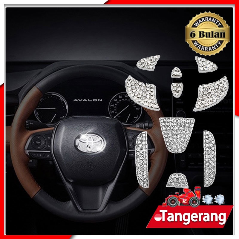 Logo Setir Mobil Bling Stiker Dekorasi Stir Mobil Stiker Emblem Logo Stir Mobil Car Steering Wheel Diamond Sticker Untuk Toyota Honda