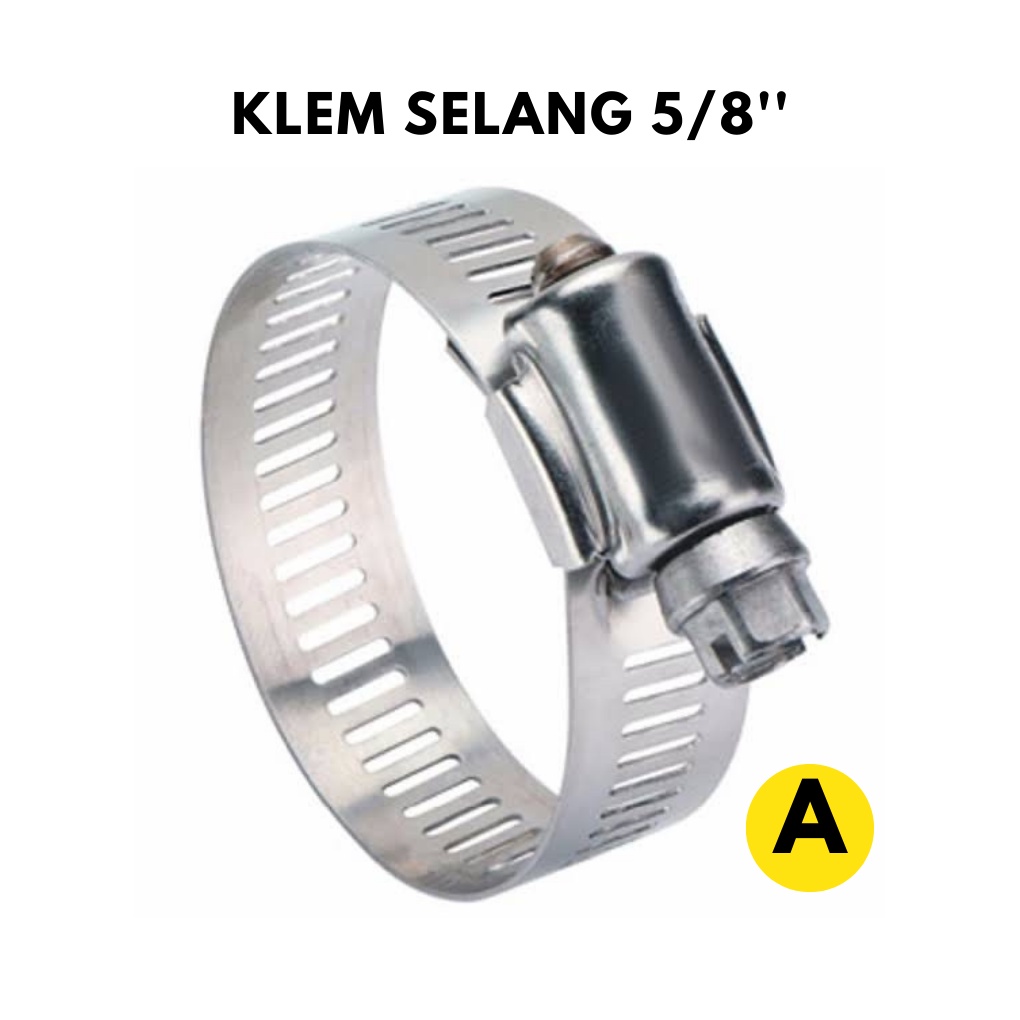 Klem Selang Stainless / Hose Clamp 1/2&quot;, 5/8&quot; , 3/4&quot; , 7/8&quot; (Tebal 8mm) Hot Store Surabaya