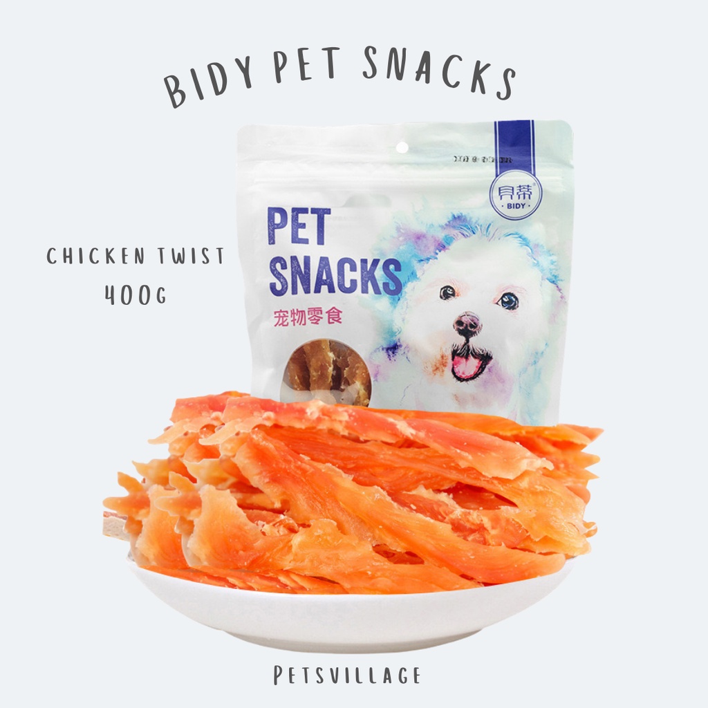 BIDY PET SNACKS CHICKEN TWIST 400GRAM