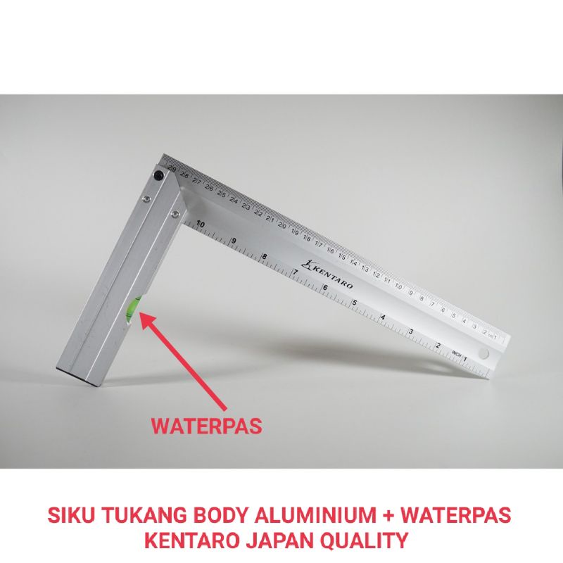 Siku tukang body aluminium + Waterpas Kentaro Japan quality