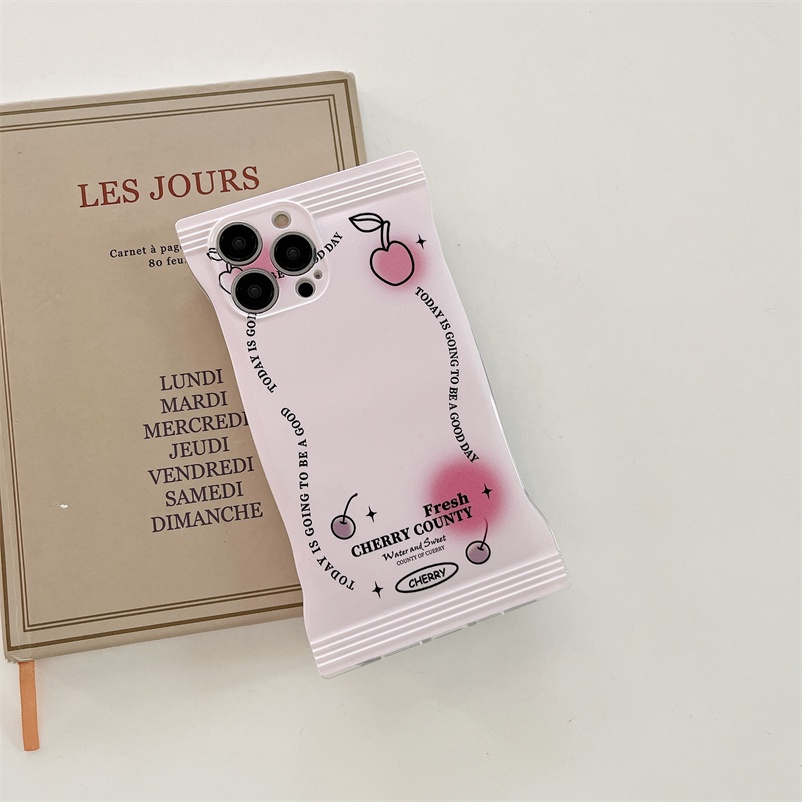 Casing Compatible for iPhone 14 13 12 11 Pro Max iPhone 8 7 6 6s Plus X Xs Max XR  SE 2020 Creative candy bag design Protective Shell Candy Solid Color Lens Protection Phone Case Anti-fall Protective Back Cover