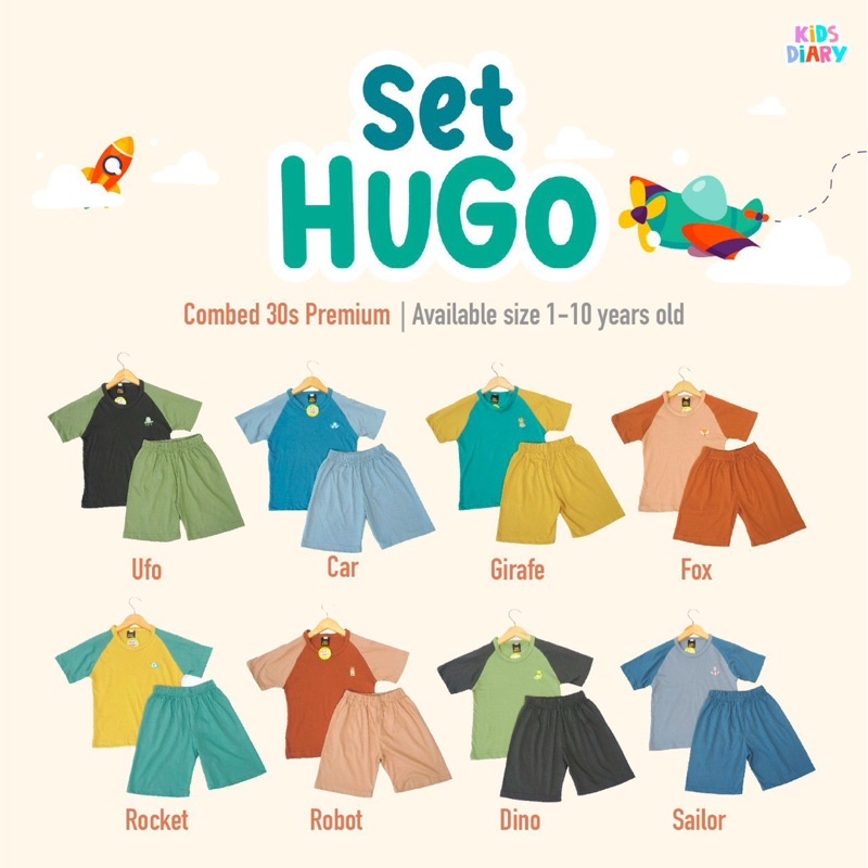 Set Hugo by kids diary / setelan anak