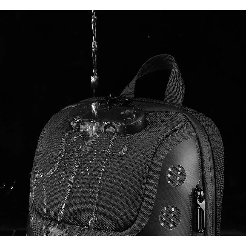 Tas selempang Travel USB Backpack Black Camo 4908