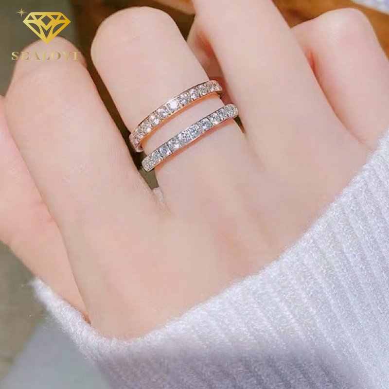 cincin titanium wanita anti karat asli tidak luntur ori Premium mewah berlian aksesoris perhiasan korea