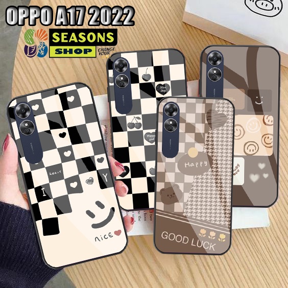 [Oppo A17 2022] Softcase Kaca Oppo A17 2022- Softcase Glass Glitter Oppo A17 2022 -  Softcase Oppo A