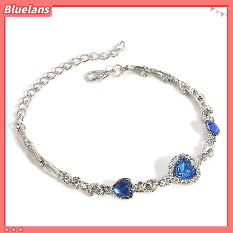 Bluelans Bracelet Rhinestone Stylish Alloy Heart Decoration Bracelet