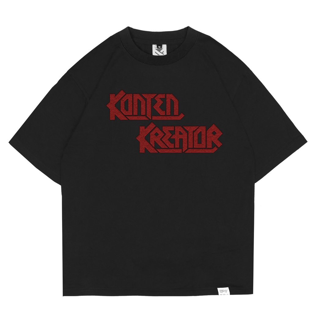 ZeroTwentyTwo Oversized T-Shirt Black Konten Kreator | Kaos Pria Parodi Plesetan Band Youtuber Lucu